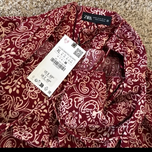 NWT Zara Cut Out Floral Printed Midi/Maxi Dress
size XL - Picture 11 of 12